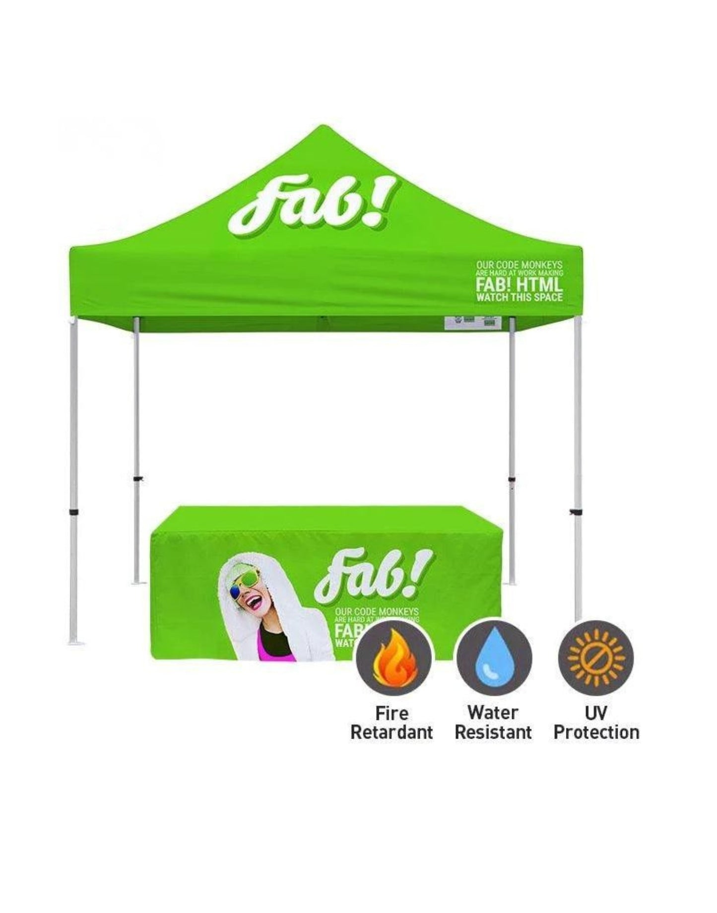 10X10 Custom Canopy & Table Cloth Combo