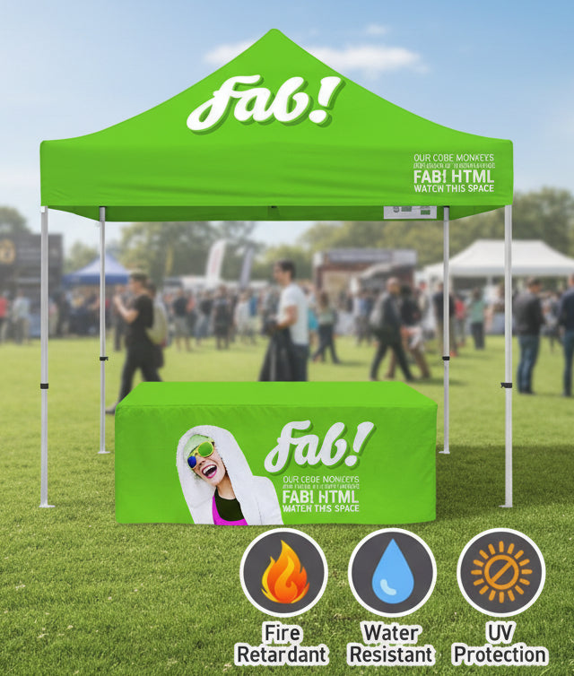10X10 Custom Canopy & Table Cloth Combo