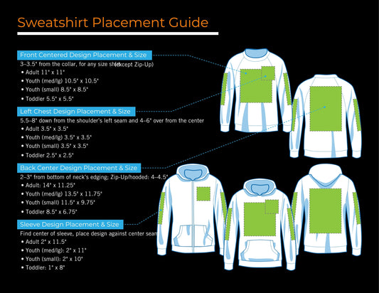 Placement and Size for Swetshirts