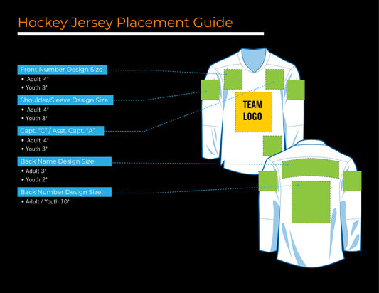 Placement and Sizes for Hockey Jerseys