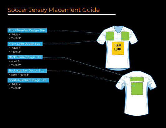 Pacement and Sizes for Soccer Jerseys