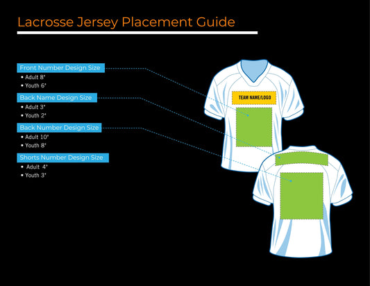 Placement and Sizes for Lacrosse Jerseys