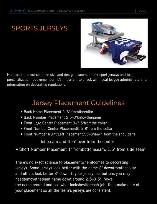 Placement and Sizes for Sports Jerseys