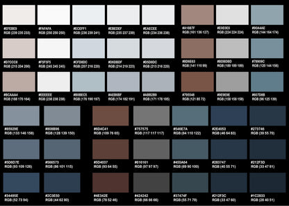 DTF Color Chart