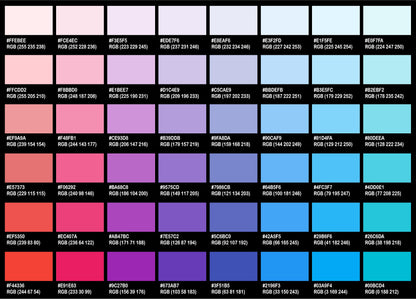DTF Color Chart