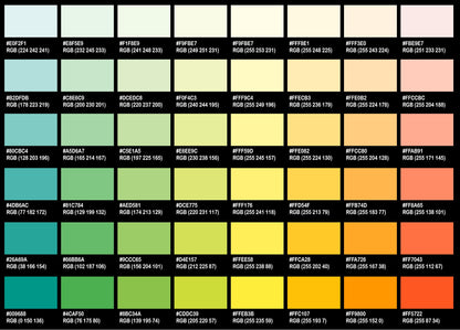 DTF Color Chart