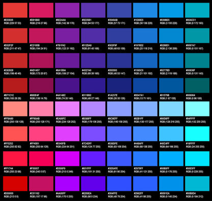 DTF Color Chart