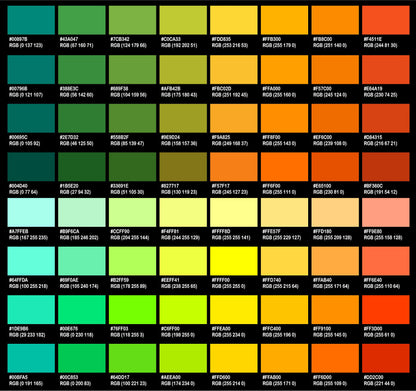 DTF Color Chart